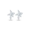Thumbnail Image 2 of Monique Lhuillier Bliss Marquise & Round-Cut Lab-Grown Diamond Cluster Earrings 3/4 ct tw Platinum-Plated Sterling Silver