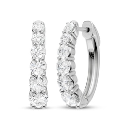 KAY Lab-Grown Diamonds Graduated Hoop Earrings 2 ct tw 10K White Gold