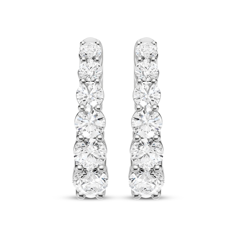 Main Image 2 of KAY Lab-Grown Diamonds Graduated Hoop Earrings 2 ct tw 10K White Gold