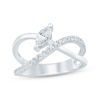 Thumbnail Image 1 of KAY Lab-Grown Diamonds Marquise-Cut Curved Crossover Ring 1/2 ct tw 10K White Gold
