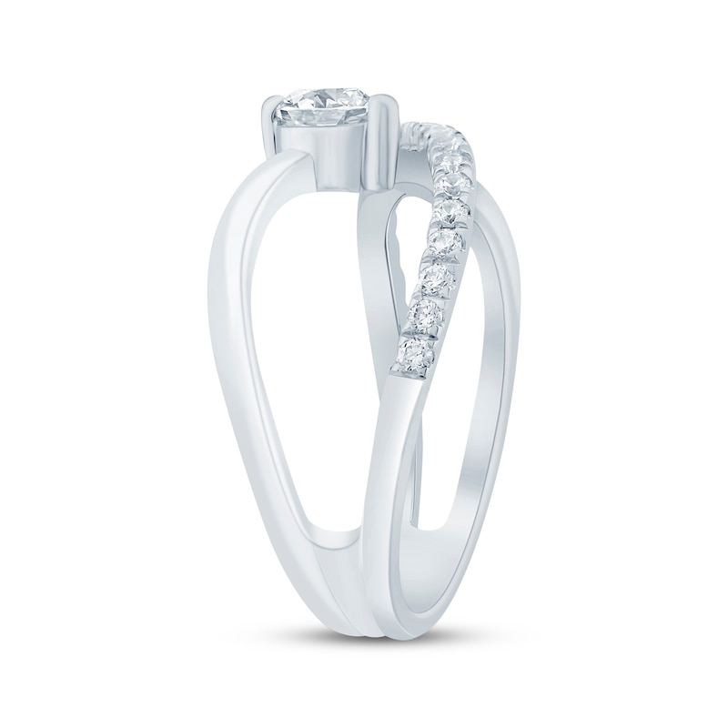 Main Image 2 of KAY Lab-Grown Diamonds Marquise-Cut Curved Crossover Ring 1/2 ct tw 10K White Gold
