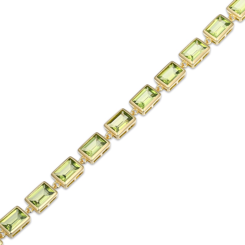 Main Image 2 of STUDIO BY KAY Baguette-Cut Peridot Bracelet 24K Yellow Gold Vermeil Sterling Silver 7.25"