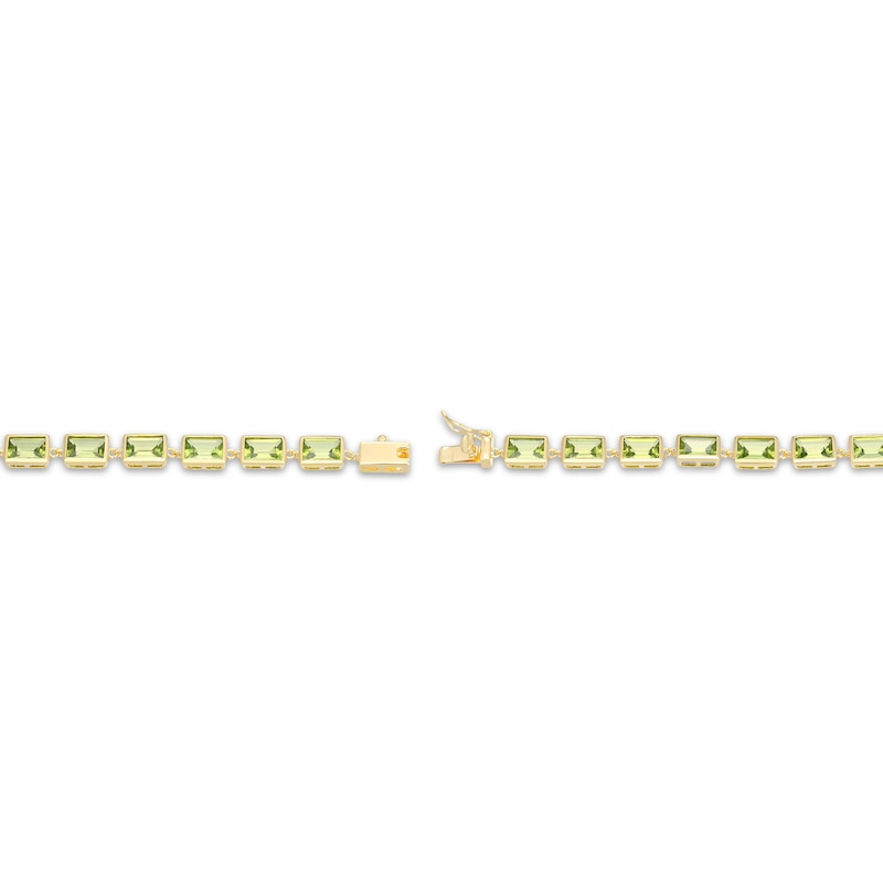 Main Image 3 of STUDIO BY KAY Baguette-Cut Peridot Bracelet 24K Yellow Gold Vermeil Sterling Silver 7.25"