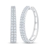 Thumbnail Image 1 of KAY Lab-Grown Diamonds Two-Row Oval Hoop Earrings 3 ct tw 10K White Gold