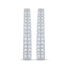 Thumbnail Image 2 of KAY Lab-Grown Diamonds Two-Row Oval Hoop Earrings 3 ct tw 10K White Gold