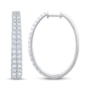 Thumbnail Image 3 of KAY Lab-Grown Diamonds Two-Row Oval Hoop Earrings 3 ct tw 10K White Gold