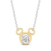 Thumbnail Image 1 of Disney Treasures Mickey Mouse Lab-Grown Diamond Solitaire Necklace 1/4 ct tw Sterling Silver & 24K Yellow Gold Vermeil 15"