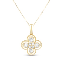 KAY Lab-Grown Diamonds Clover Necklace 1/2 ct tw 10K Yellow Gold 18"