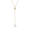 Thumbnail Image 1 of Diamond Star & Crescent Moon Drop Necklace 1/6 ct tw 10K Yellow Gold 18"