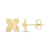 Thumbnail Image 3 of Textured Flower Stud Earrings 14K Yellow Gold