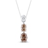 Thumbnail Image 1 of Desert Diamonds Oval-Cut Three-Stone Graduated Drop Necklace 1 ct tw 10K White Gold 18"