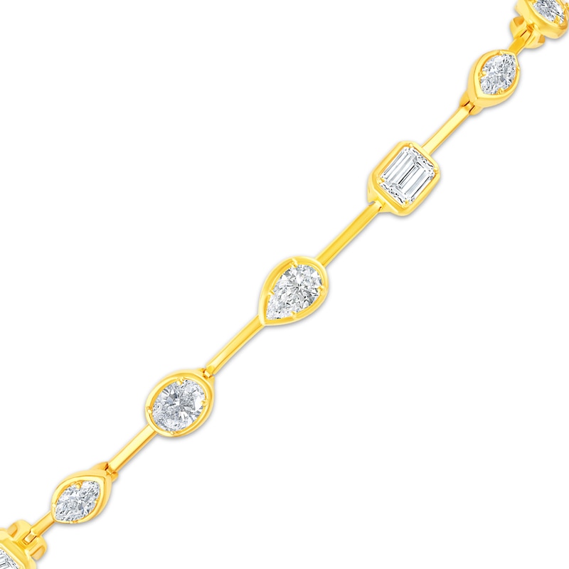 Main Image 3 of KAY Lab-Grown Diamonds Marquise, Oval, Pear & Emerald-Cut Station Bracelet 3 ct tw 10K Yellow Gold 7"