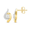 Thumbnail Image 3 of KAY Lab-Grown Diamonds Bypass Halo Earrings 1/4 ct tw 10K Yellow Gold