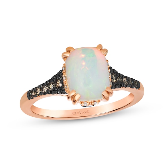 Le Vian Cushion-Cut Opal Ring 1/4 ct tw Diamonds 14K Strawberry Gold