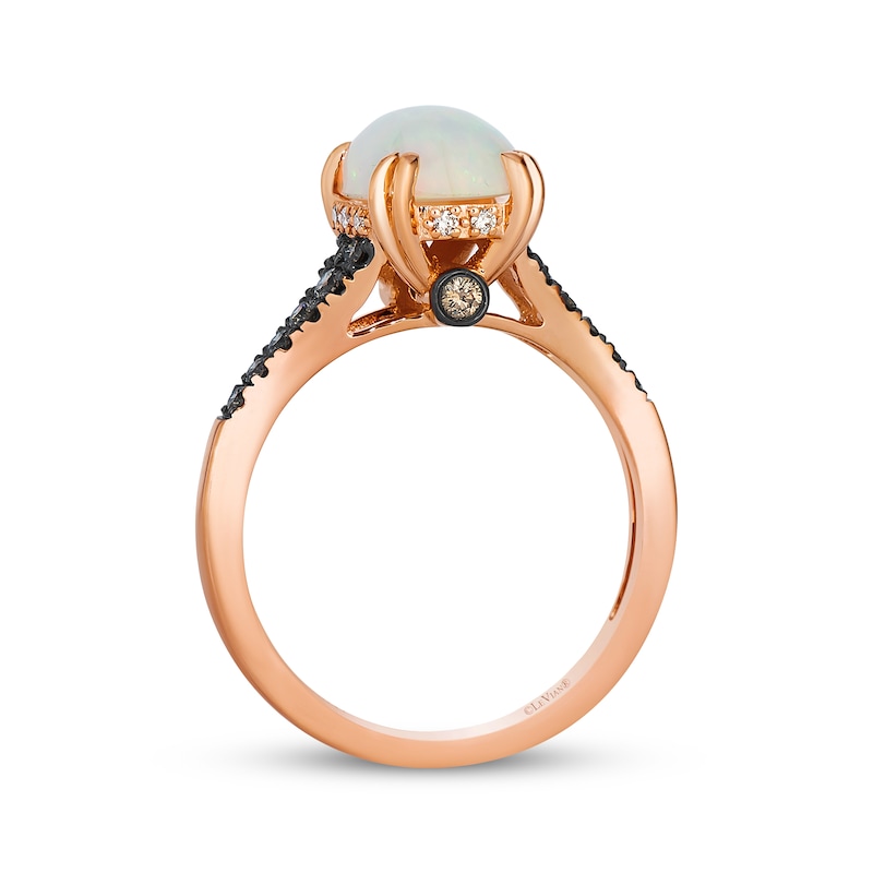 Main Image 3 of Le Vian Cushion-Cut Opal Ring 1/4 ct tw Diamonds 14K Strawberry Gold