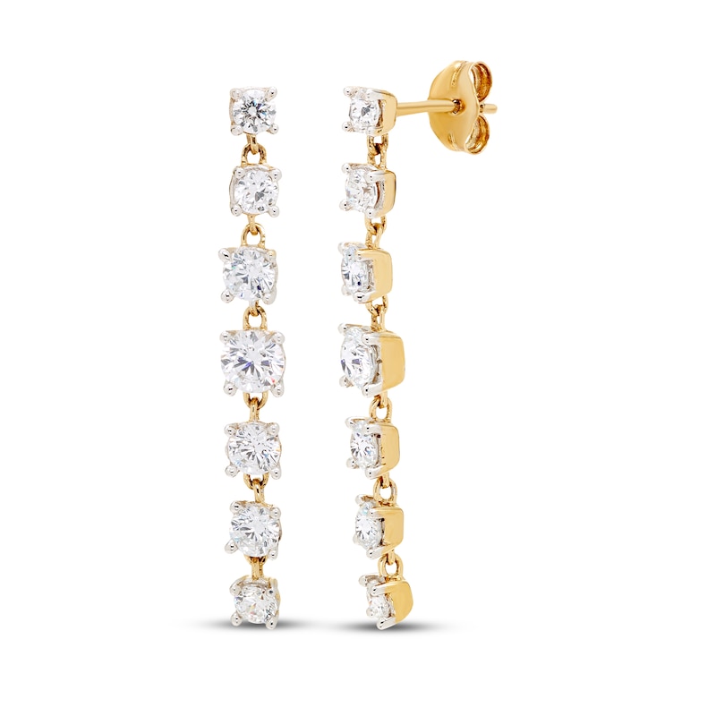 Main Image 1 of KAY Lab-Grown Diamonds Graduated Drop Earrings 2 ct tw 10K Yellow Gold