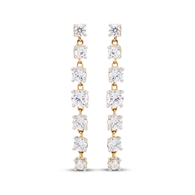 Main Image 2 of KAY Lab-Grown Diamonds Graduated Drop Earrings 2 ct tw 10K Yellow Gold