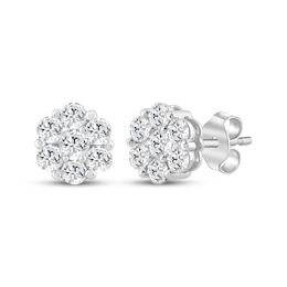 KAY Lab-Grown Diamonds Flower Stud Earrings 1/2 ct tw Sterling Silver