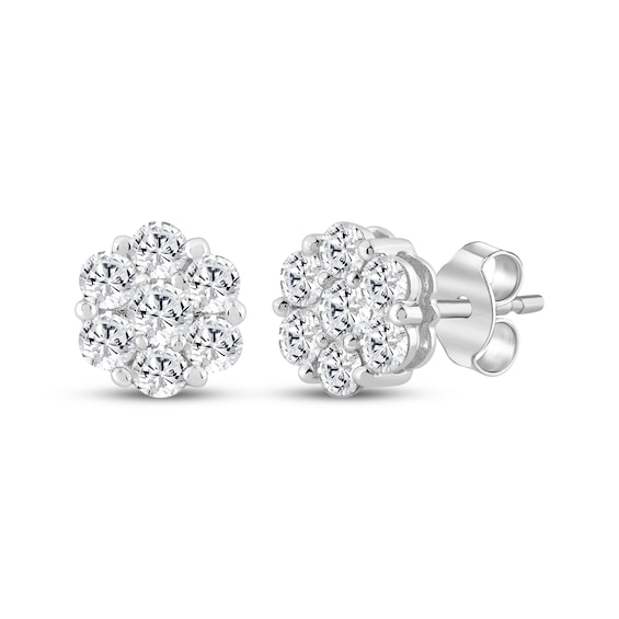 KAY Lab-Grown Diamonds Flower Stud Earrings 1/2 ct tw Sterling Silver