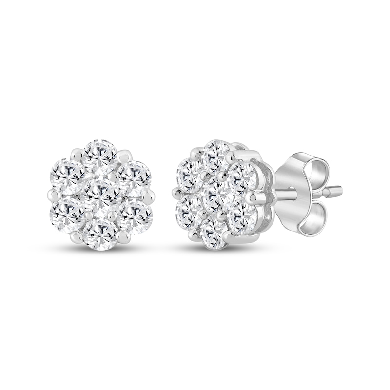 Main Image 1 of KAY Lab-Grown Diamonds Flower Stud Earrings 1/2 ct tw Sterling Silver