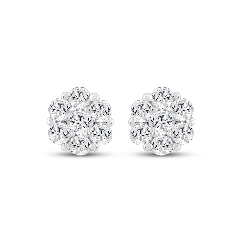 Main Image 2 of KAY Lab-Grown Diamonds Flower Stud Earrings 1/2 ct tw Sterling Silver