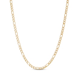 4mm Figaro Chain Necklace Yellow Ion-Plated Stainless Steel 26"