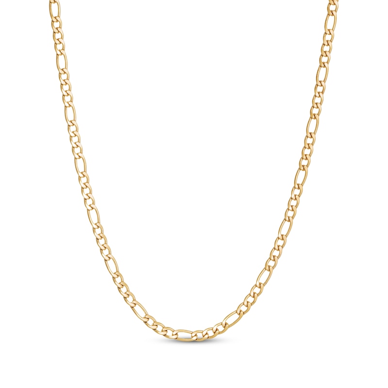 Main Image 1 of 4mm Figaro Chain Necklace Yellow Ion-Plated Stainless Steel 26"
