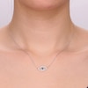 Thumbnail Image 4 of Black Onyx & White Lab-Created Sapphire Evil Eye Necklace Sterling Silver 18"