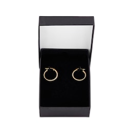 Twist Hoop Earrings Hollow 10K Yellow Gold 20mm