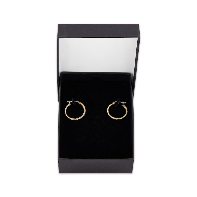 Main Image 1 of Twist Hoop Earrings Hollow 10K Yellow Gold 20mm