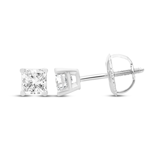 KAY Lab-Grown Diamonds Certified Princess-Cut Solitaire Stud Earrings 1 ct tw 14K White Gold (F/VS2)