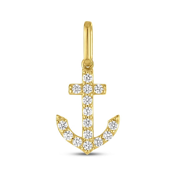 STUDIO BY KAY Lab-Grown Diamond Anchor Charm 1/10 ct tw 24K Yellow Gold Vermeil Sterling Silver