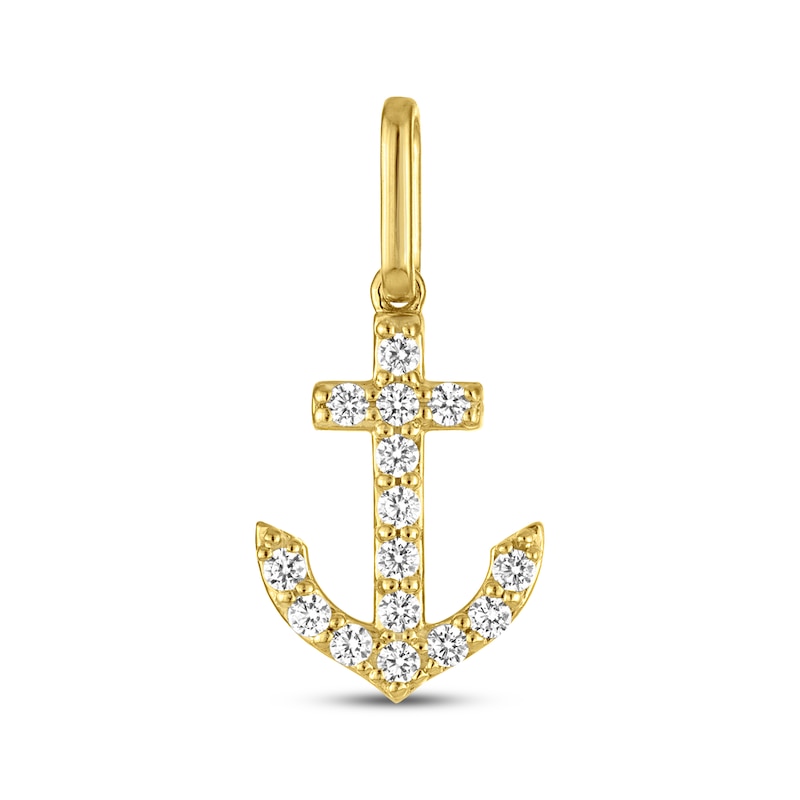 Main Image 1 of STUDIO BY KAY Lab-Grown Diamond Anchor Charm 1/10 ct tw 24K Yellow Gold Vermeil Sterling Silver