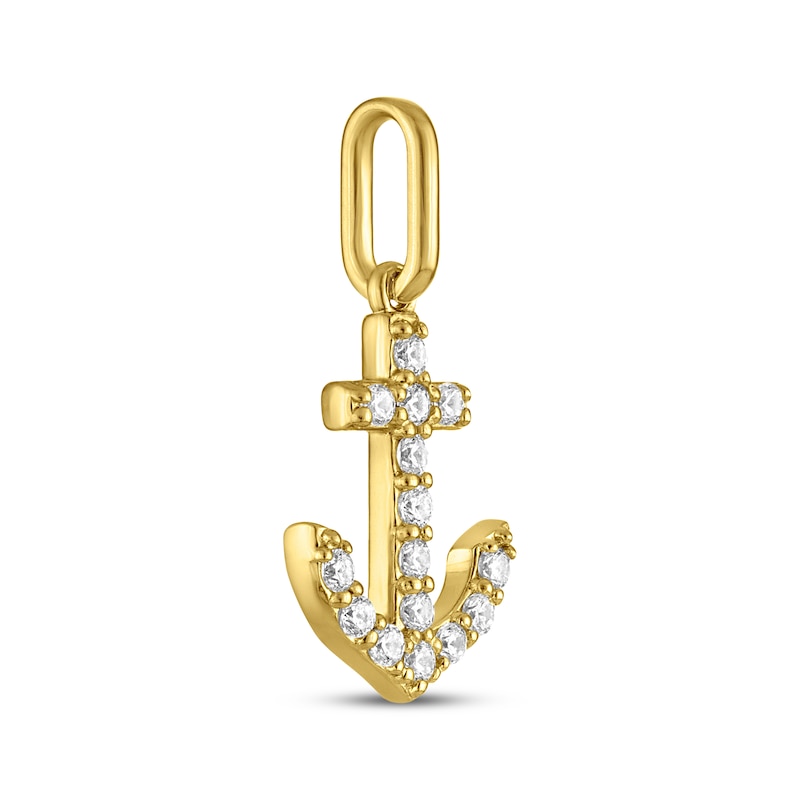 Main Image 2 of STUDIO BY KAY Lab-Grown Diamond Anchor Charm 1/10 ct tw 24K Yellow Gold Vermeil Sterling Silver