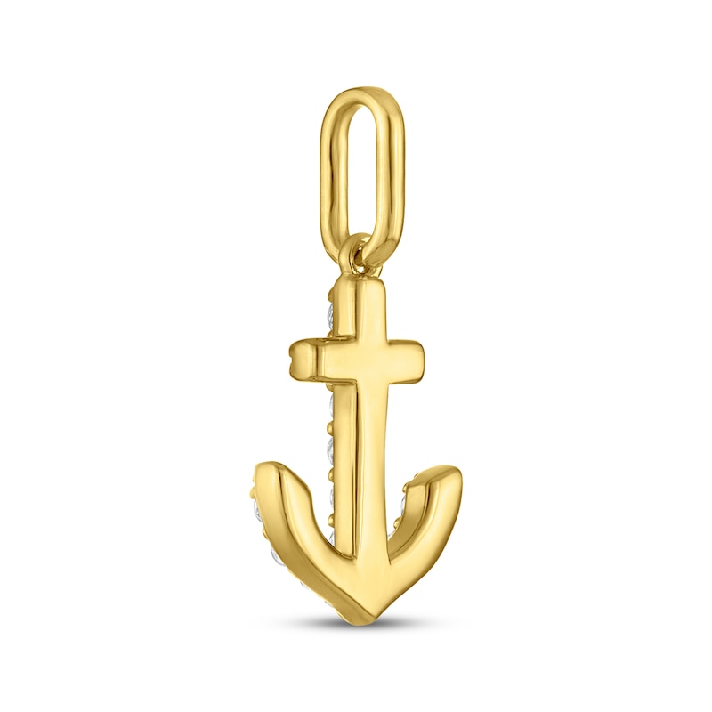 Main Image 3 of STUDIO BY KAY Lab-Grown Diamond Anchor Charm 1/10 ct tw 24K Yellow Gold Vermeil Sterling Silver