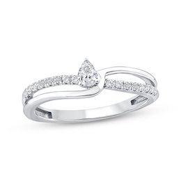 KAY Lab-Grown Diamonds Pear-Shaped Promise Ring 1/5 ct tw Sterling Silver