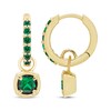 Thumbnail Image 3 of STUDIO BY KAY Cushion & Round-Cut Lab-Created Emerald Hoop Drop Earrings 24K Yellow Gold Vermeil Sterling Silver
