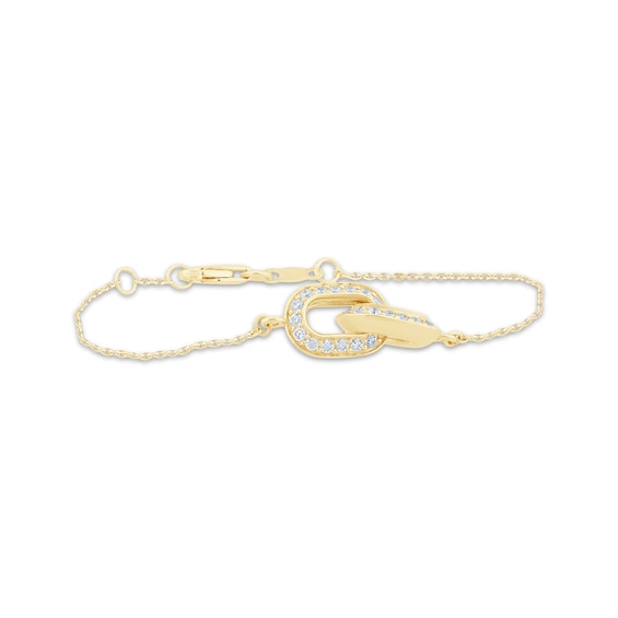 KAY Lab-Grown Diamonds Interlocking Link Bracelet 1/3 ct tw 10K Yellow Gold 7"