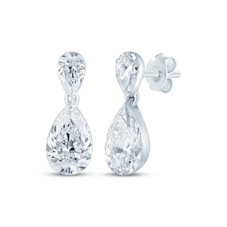 KAY Lab-Grown Diamonds Pear-Shaped Dangle Earrings 1-1/2 ct tw 10K White Gold