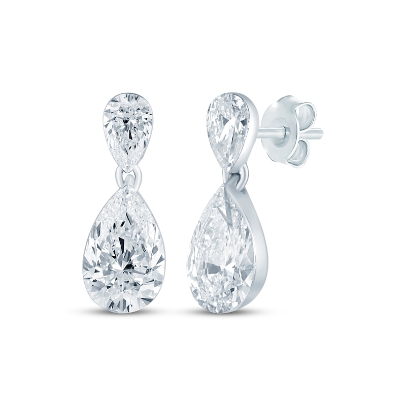 Main Image 1 of KAY Lab-Grown Diamonds Pear-Shaped Dangle Earrings 1-1/2 ct tw 10K White Gold