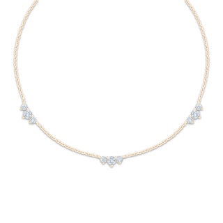 Diamond Trio Station Necklace 1/2 ct tw 10K Yellow Gold 18"