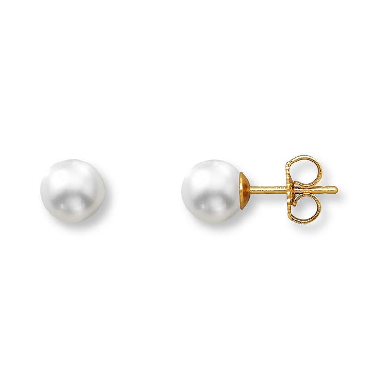 Main Image 1 of Cultured Pearl Earrings 14K Yellow Gold