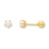Cultured Pearl Earrings Reversible 14K Yellow Gold