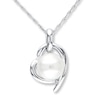 Thumbnail Image 1 of Cultured Pearl Necklace Diamond Accent Sterling Silver