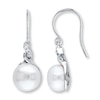 Thumbnail Image 1 of Cultured Pearl Earrings 1/20 ct tw Diamonds Sterling Silver