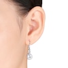 Thumbnail Image 2 of Cultured Pearl Earrings 1/20 ct tw Diamonds Sterling Silver