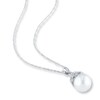 Thumbnail Image 1 of Cultured Pearl Necklace 1/20 ct tw Diamonds 14K White Gold
