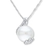 Thumbnail Image 0 of Cultured Pearl Necklace 1/10 ct tw Diamonds Sterling Silver