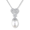 Cultured Pearl Necklace 1/20 ct tw Diamonds Sterling Silver