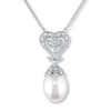 Thumbnail Image 1 of Cultured Pearl Necklace 1/20 ct tw Diamonds Sterling Silver